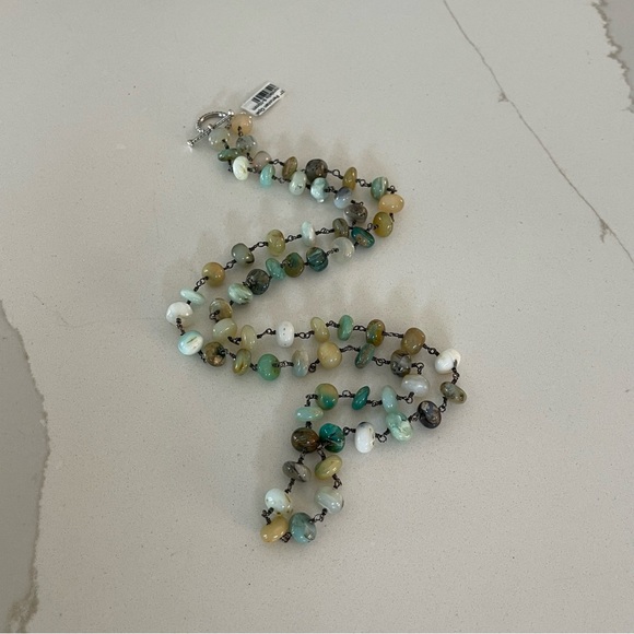 One of a kind Peruvian Opal Beaded 37” necklace with toggle clasp. - Picture 11 of 13